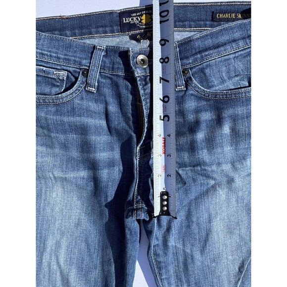 Lucky Brand Charlie Skinny Jeans Women’s 28 Medium Wash Distressed Denim - Picture 4 of 12